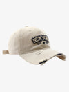 Vintage Washed Distressed Letter Embroidery Baseball Cap 