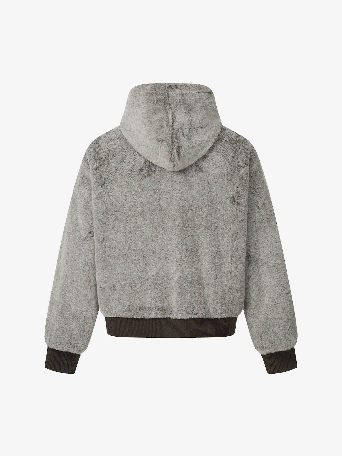 Retro Reversible Fleece Lined Zip-up Hooded Jacket 