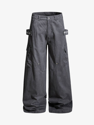 Vintage Strap Detail Carpenter Pants 