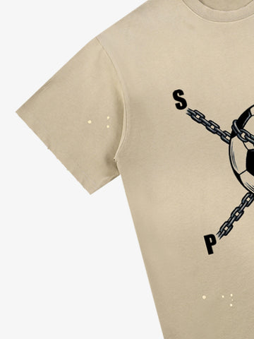 Chained Soccer Ball Graphic T-Shirt 