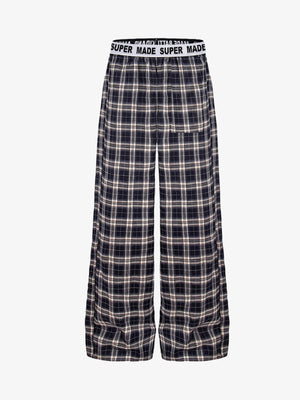 Super Soft Cotton Flannel Pajama Pants – Wide-Leg Plaid Lounge Pants