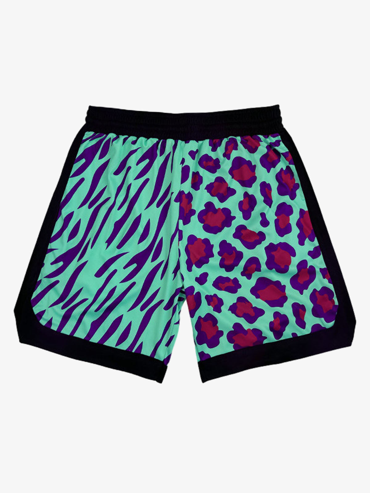 Moisture-Wicking Split Leopard Mixed Sport Shorts 