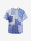 Oversize-T-Shirt mit Denim-Patchwork
