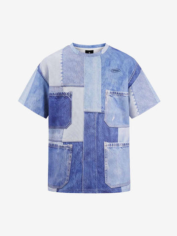 Denim Patchwork Oversized Tee