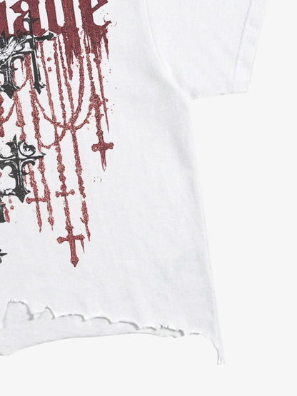 Raw Hem Cotton Crop Tee
