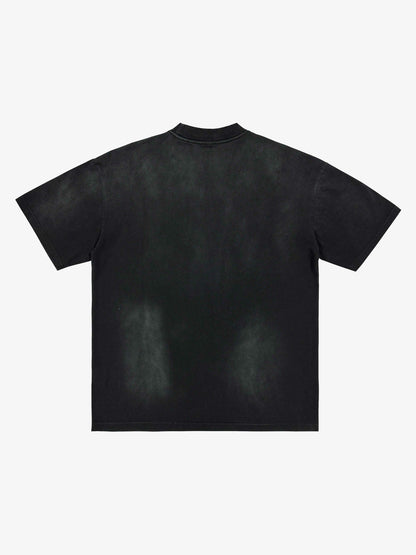 Washed Floral Star Print T-Shirt 