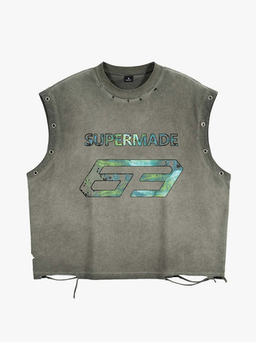 Vintage Washed 63 Graphic Sleeveless T-Shirt 
