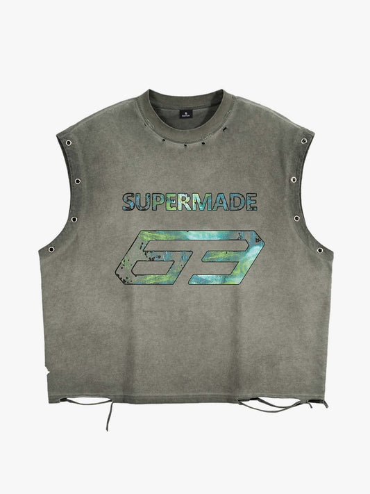 Vintage Washed 63 Graphic Sleeveless T-Shirt 