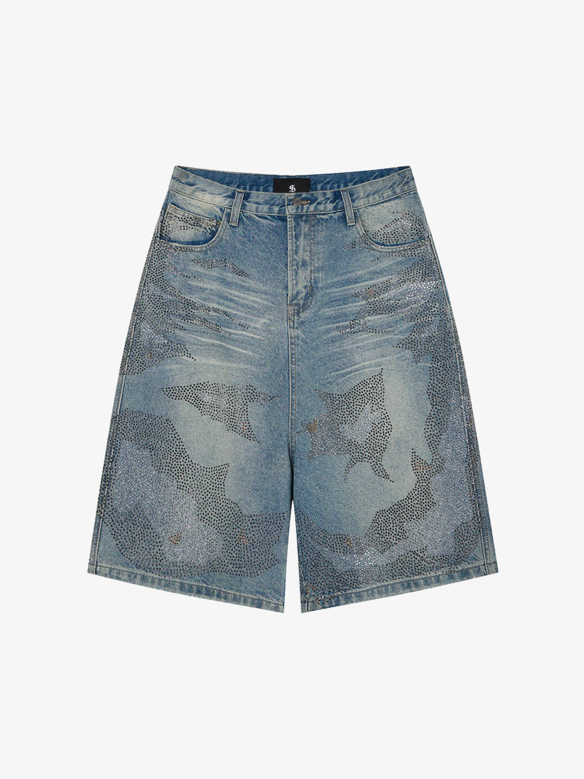 Mountain Motif Bermuda Shorts