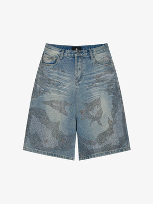 Mountain Motif Bermuda Shorts
