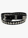 Gothic Cross Studded PU Leather Belt with Alloy Buckle 