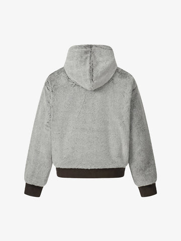 Retro Reversible Fleece Lined Zip-up Hooded Jacket 