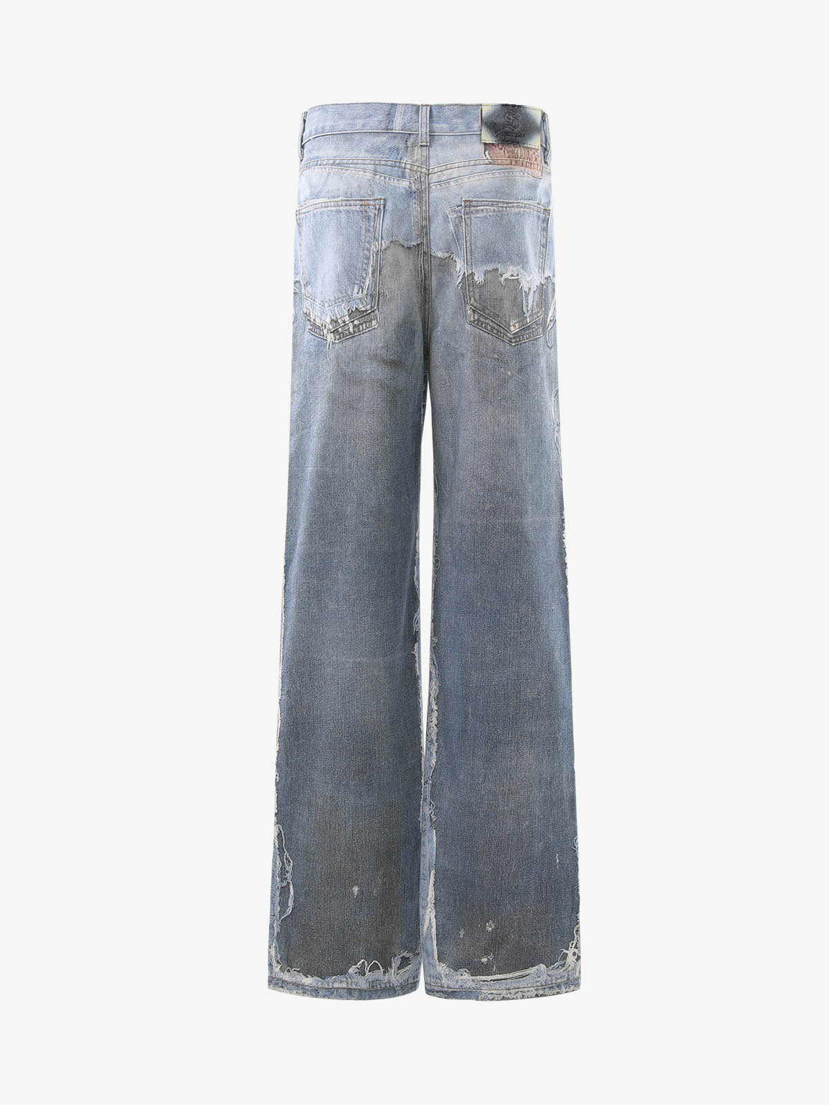 Vintage Jeans mit Used-Look und weitem Bein