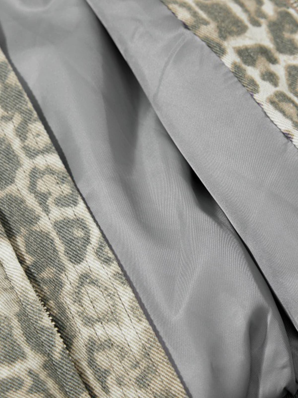 Vintage Leopard Print Bomber Jacket - 2540 