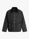 Clean Cut Leather Contrast Collar Pocket Jacket 