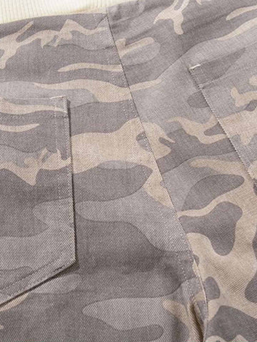 Contrast Waist Camo Cargo Pants 