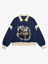 Original Racing Style Print Lapel Sweatshirt 