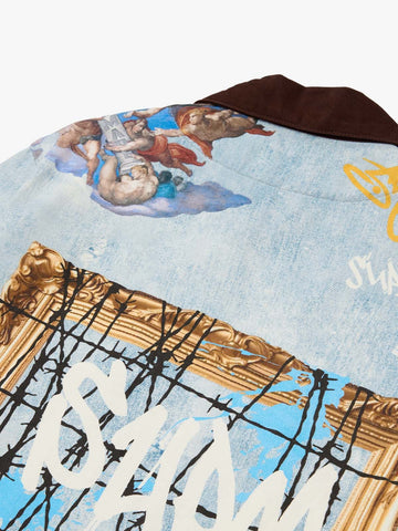 Artistic Patches Graphic  Distressed Denim Jacket - 2573 