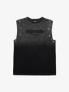 Jersey Knit Gradient Embroidered Stars Tank Top - 2461 