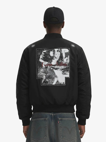 Vintage Graphic Star Embroidered Bomber Jacket 