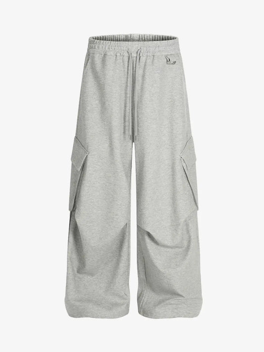 Wrinkled Detail Multi-Pocket Cargo Sweatpants 