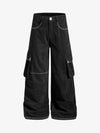 Cargohose mit mehreren Taschen und weitem Bein