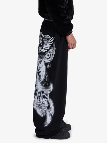 Baggy-Jogginghose mit dunklem Gothic-Muster