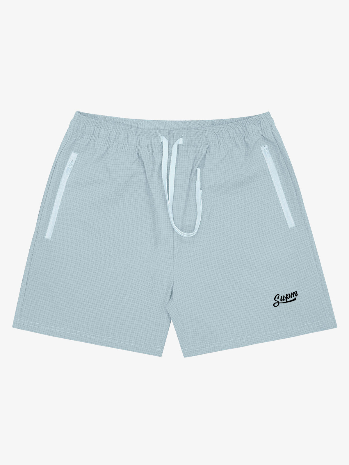 Minimalistische Shorts mit Reißverschlusstasche und Kordelzug