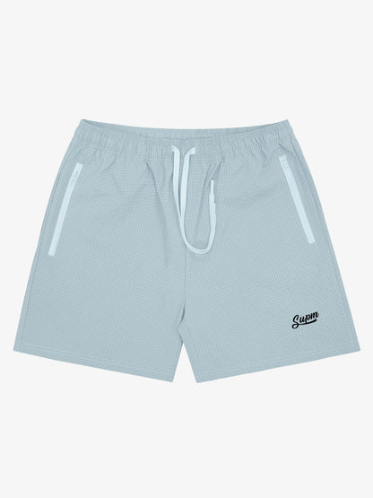 Minimalistische Shorts mit Reißverschlusstasche und Kordelzug