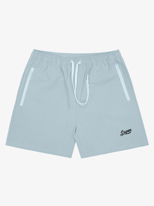 Minimalistische Shorts mit Reißverschlusstasche und Kordelzug