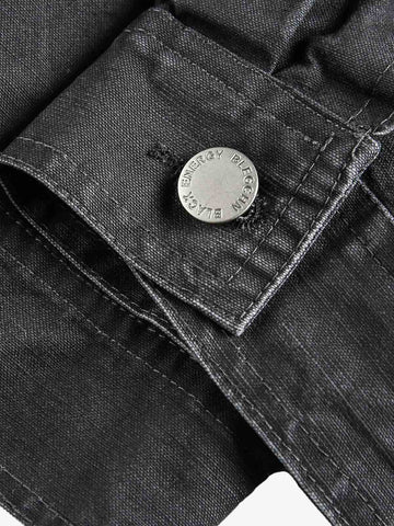 Clean Cut Leather Contrast Collar Pocket Jacket 