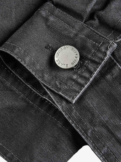 Clean Cut Leather Contrast Collar Pocket Jacket 