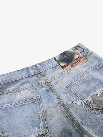 Vintage Jeans mit Used-Look und weitem Bein