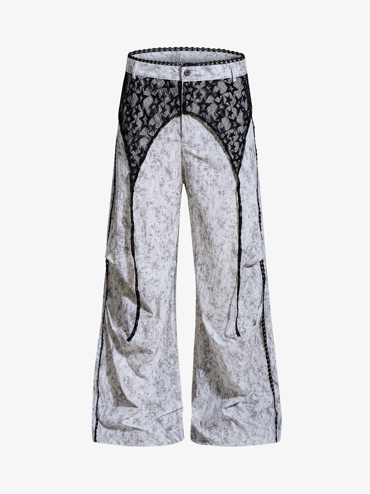 Star Lace Patchwork Casual Pants 