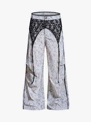 Star Lace Patchwork Casual Pants 