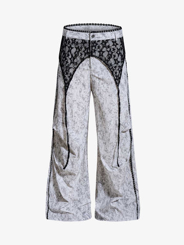 Star Lace Patchwork Casual Pants 