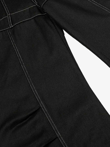 Contrast Stitch High-Waist Wide-Leg Barrel Jeans 