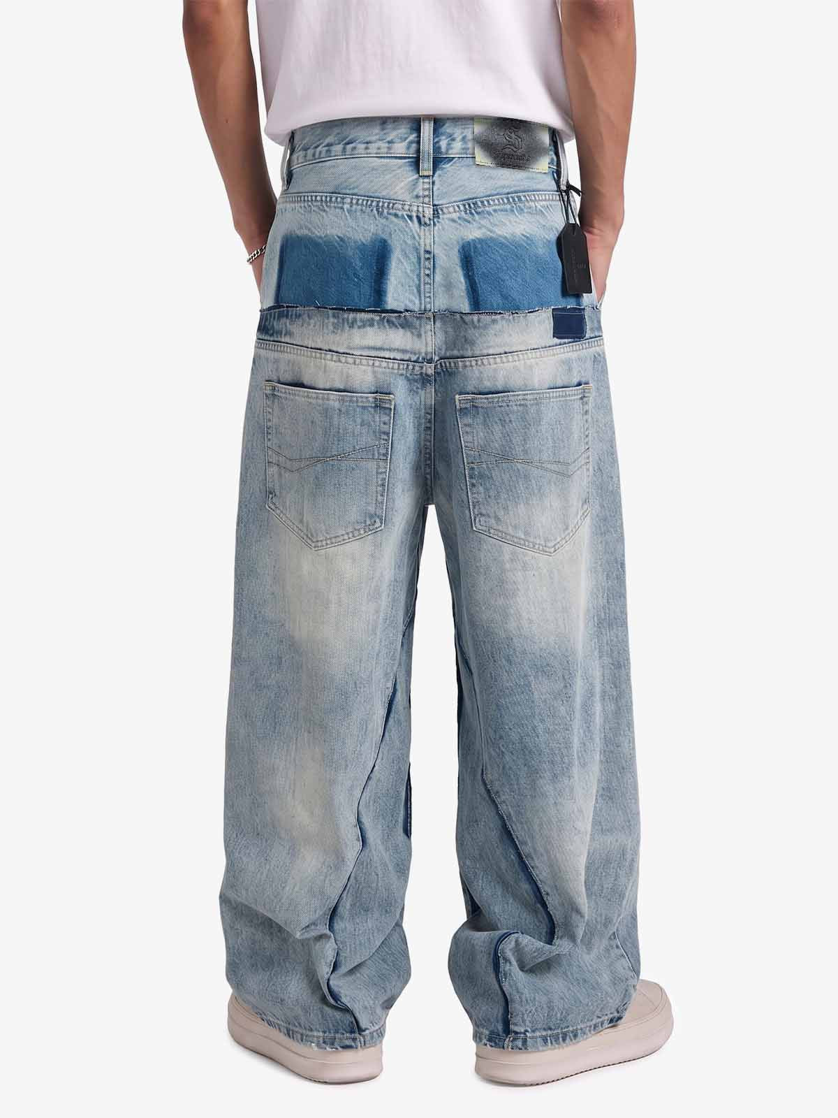 Baggy Jeans mit doppelter Stofflage