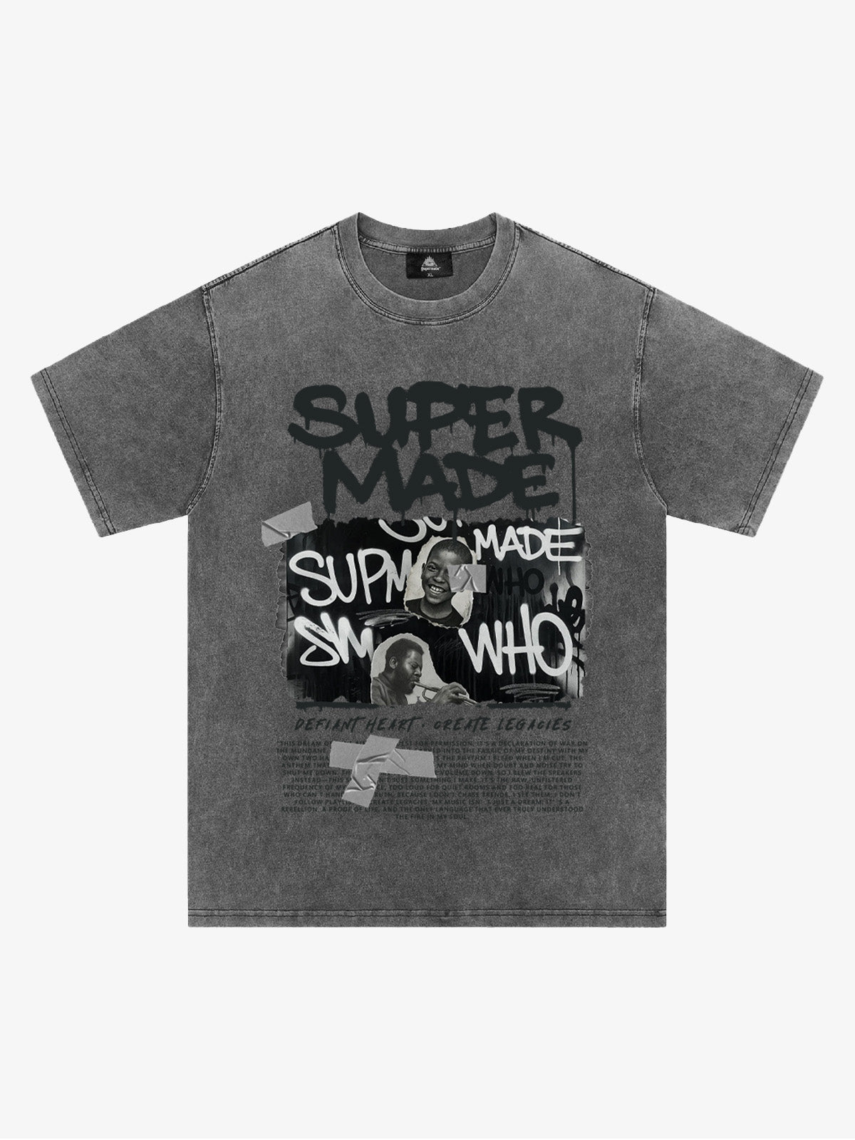 Streetwear Graffiti Character Collage Graphic T-Shirt 