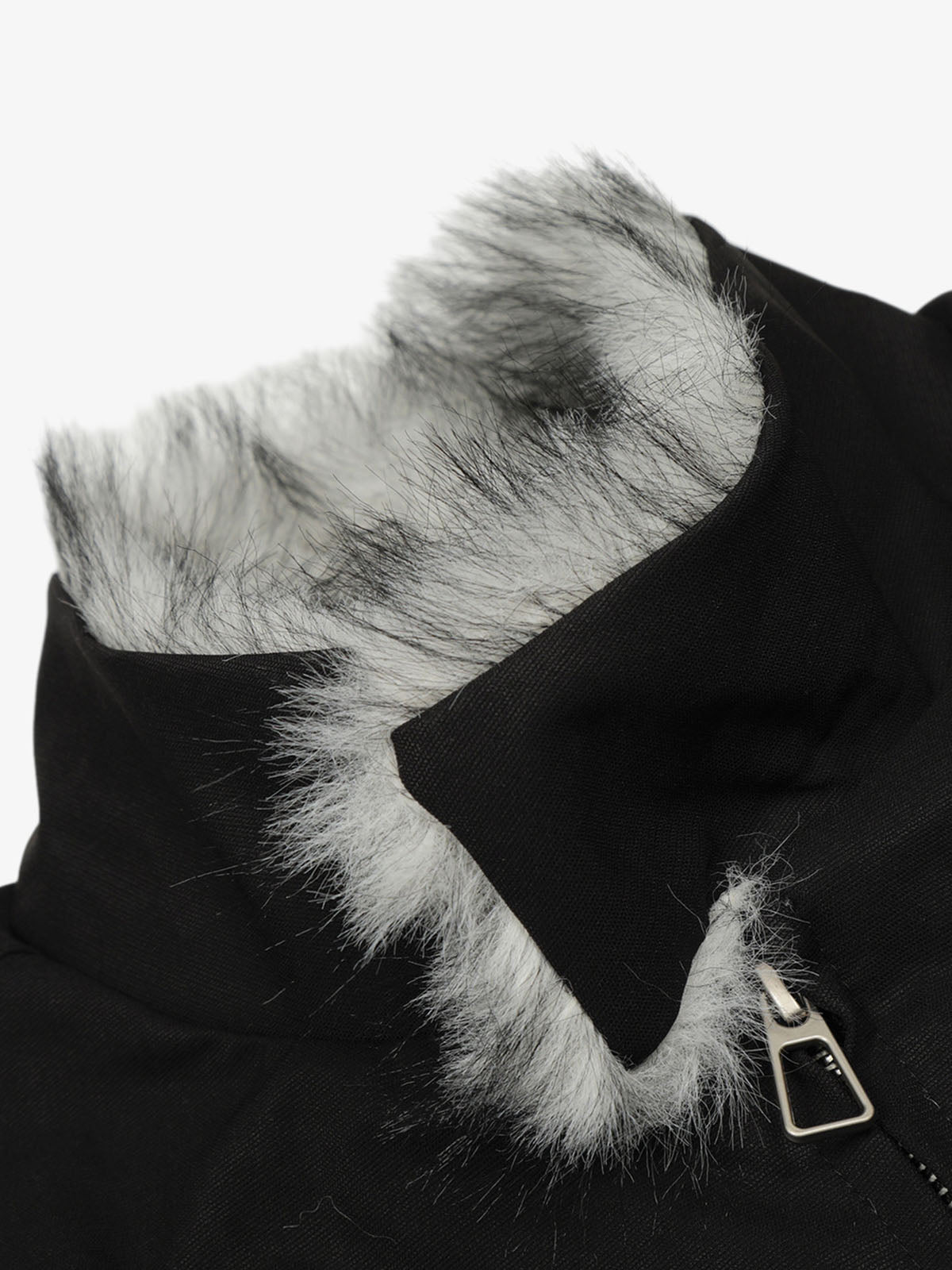 Vintage Stand Collar Fur Lined Bomber Jacket 