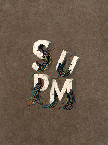 SPMD Letter Cable Graphic T-Shirt 