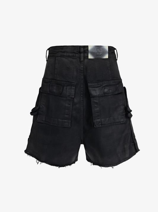 Industrielle Cargo-Shorts mit mehreren Taschen im Used-Look