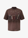 T-Shirt mit Musikinstrumenten-Motiv – Oversized-Baumwolle, Streetwear-Passform