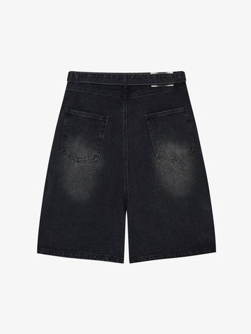Jeansshorts mit Spinnennetzstickerei