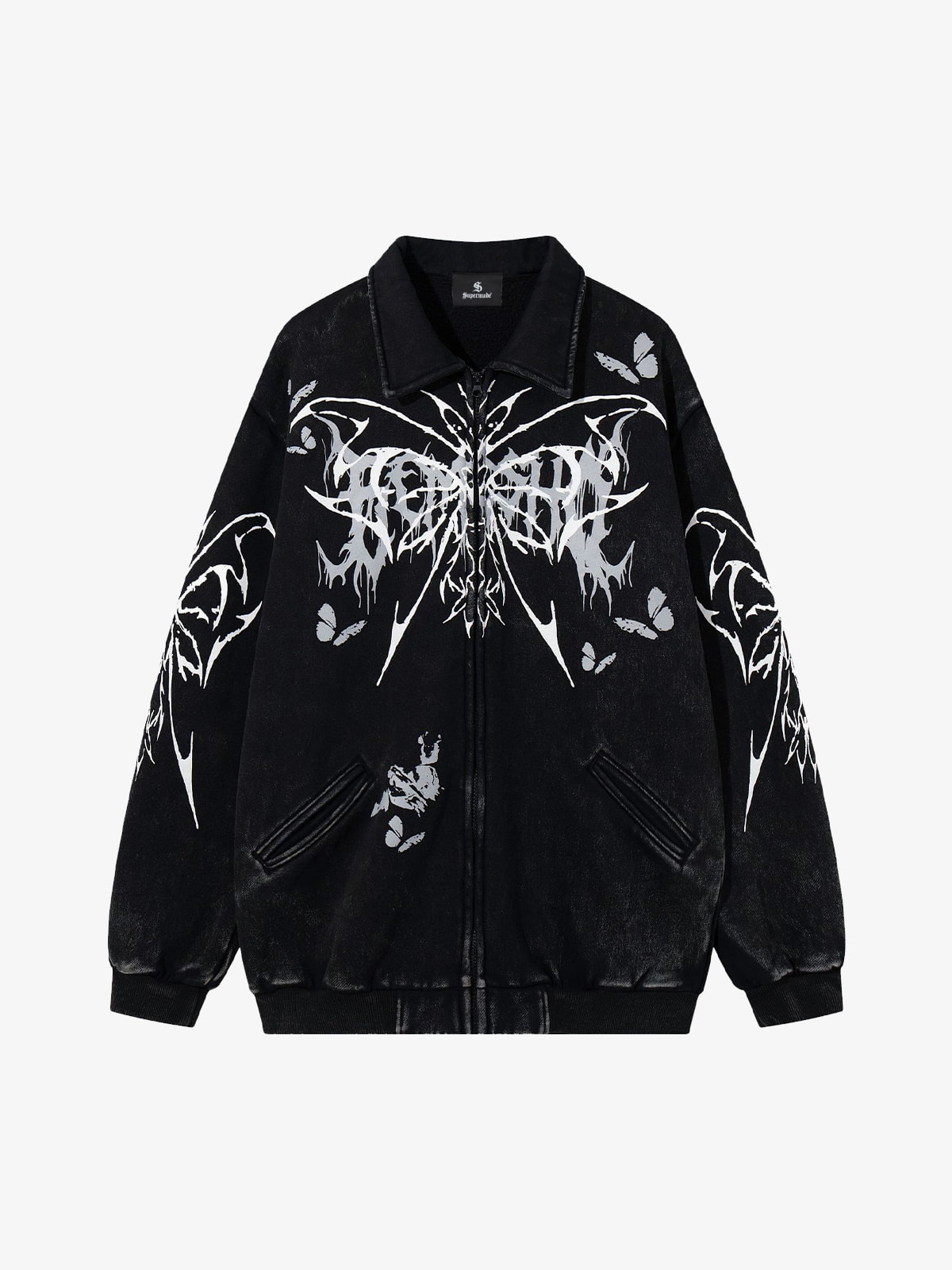 Punk Gothic Butterfly Graphic Streetwear Jacket 