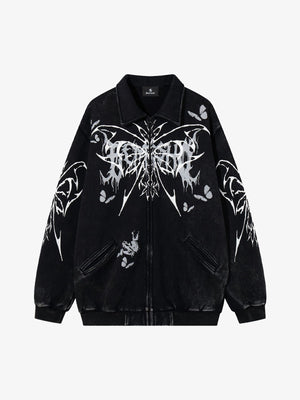 Punk Gothic Butterfly Graphic Streetwear Jacket 