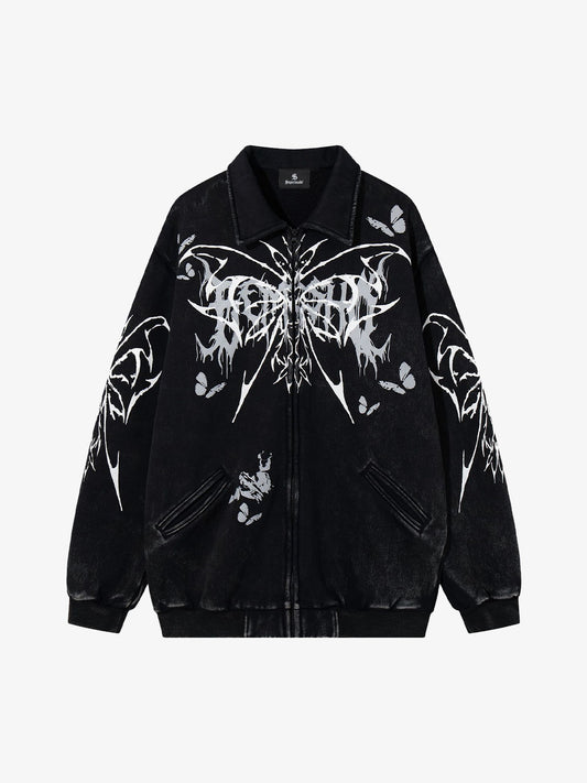 Punk Gothic Butterfly Graphic Streetwear Jacket 