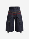 Vintage Shorts mit weitem Bein und Sternenbesatz