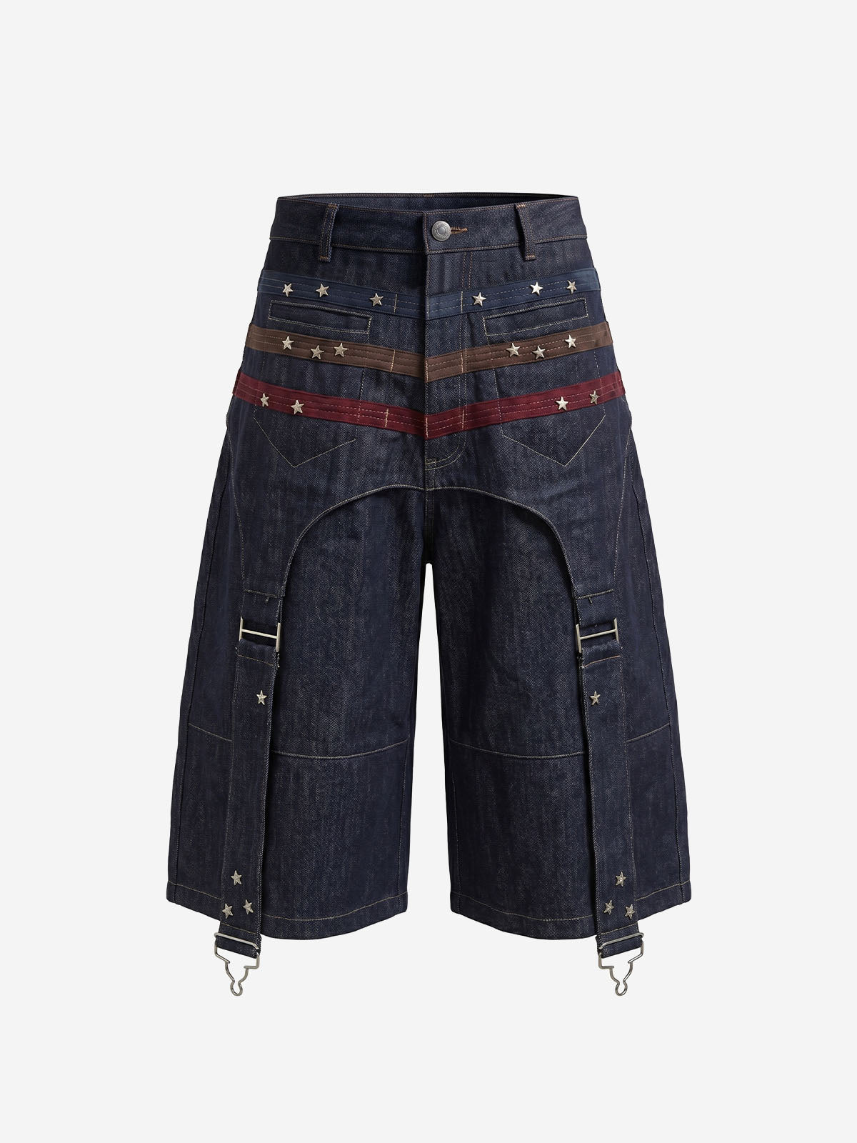 Vintage Shorts mit weitem Bein und Sternenbesatz