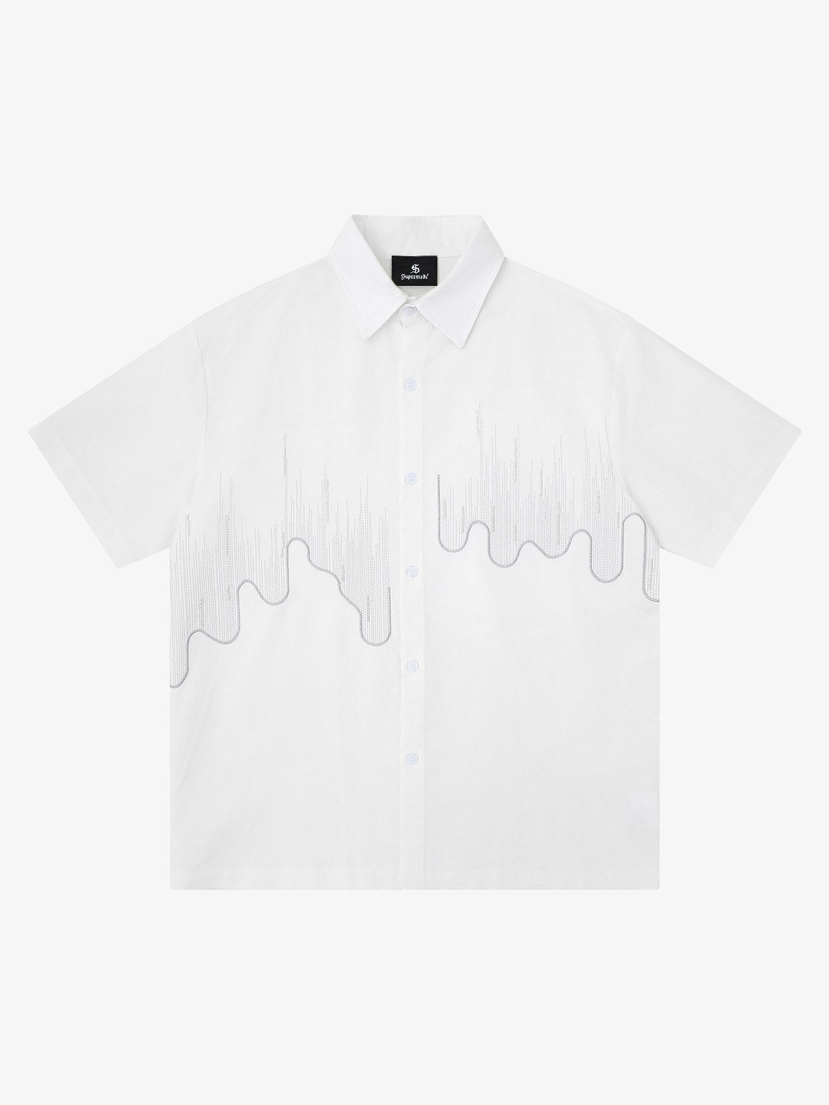 Kurzarmhemd mit abstraktem Skyline-Motiv